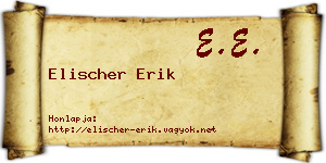 Elischer Erik névjegykártya